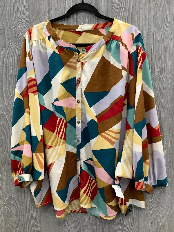 European Plan Top Long Sleeve By Jodifl In Multi-colored, Size: 1x