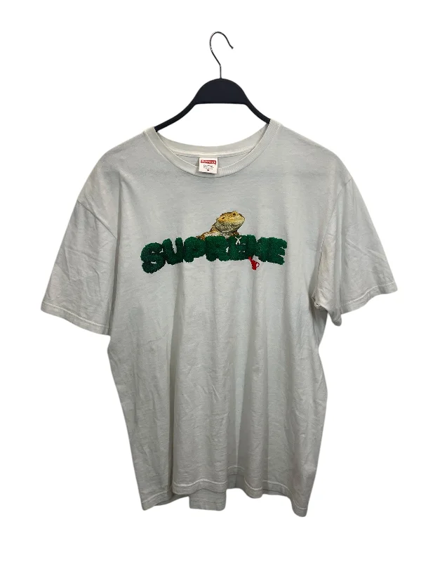 Floral Prints Supreme/T-Shirt/M/Cotton/WHT/IGUANA/ GREEN LOGO