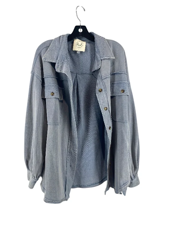 Stylish Wear Top Long Sleeve By Fantastic Fawn In Blue, Size: S