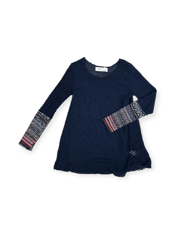 Personalized Design Top Long Sleeve By Vintage Havana In Navy, Size: S
