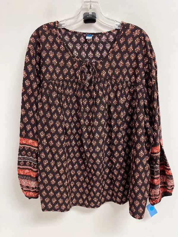 Fashion Concept Top Long Sleeve By Old Navy In Brown, Size: 2x