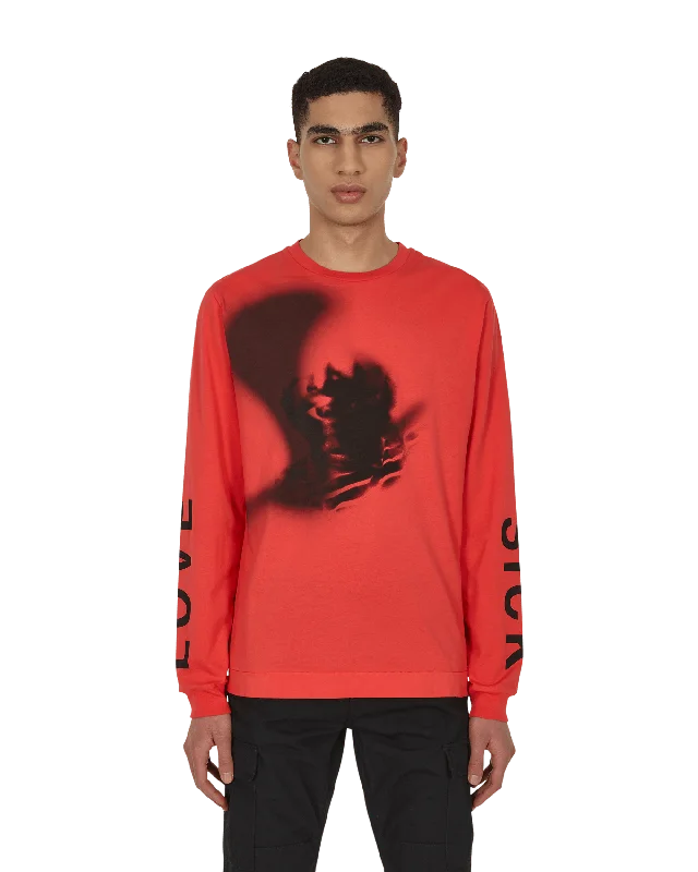 Stylish Fit Treated Longsleeve T-Shirt Red