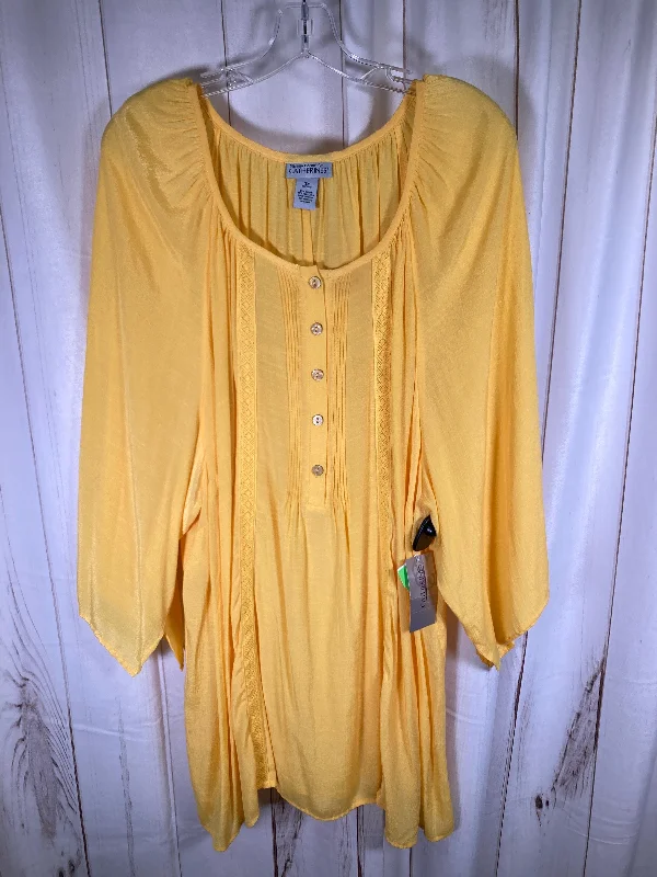 Fashionable Comfort Tunic 3/4 Sleeve By Catherines  Size: 3x