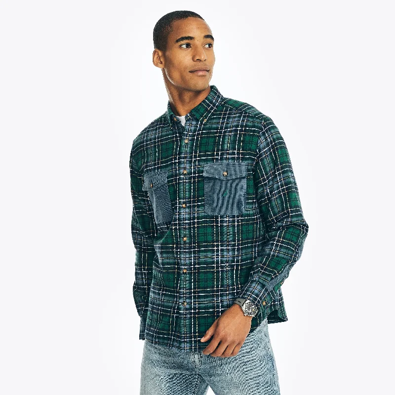 Cool Style Nautica Mens Sustainably Crafted Flannel Plaid Shirt