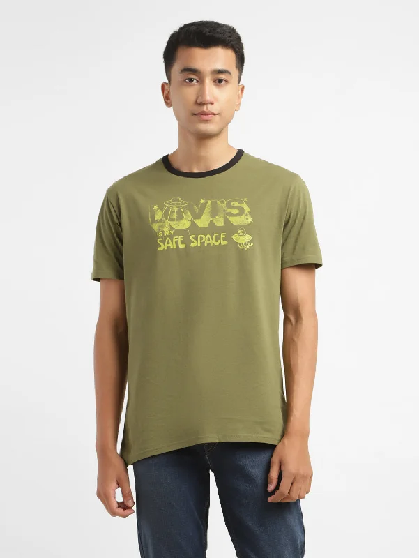 Celebrity Style Men's Brand Logo Crew Neck T-shirt