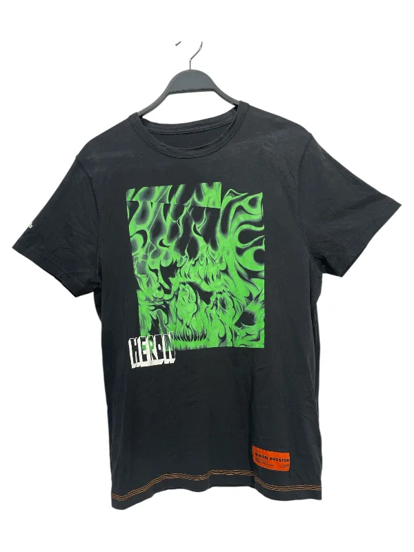 Classic Series HERON PRESTON/T-Shirt/M/Cotton/BLK/GREEN RECTANGLE GRAPHIC