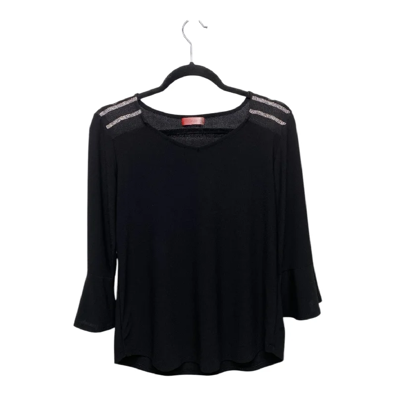 Slim Fit Top Long Sleeve By Love Scarlett In Black, Size: Sp