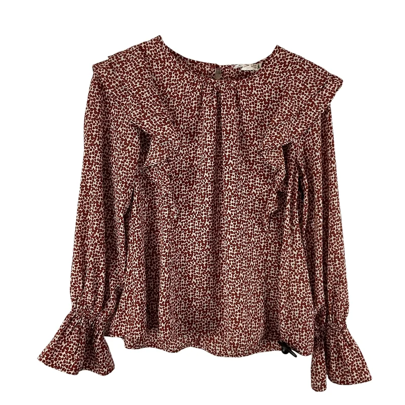 Wandering freely Top Long Sleeve By Loveriche In Red, Size: S