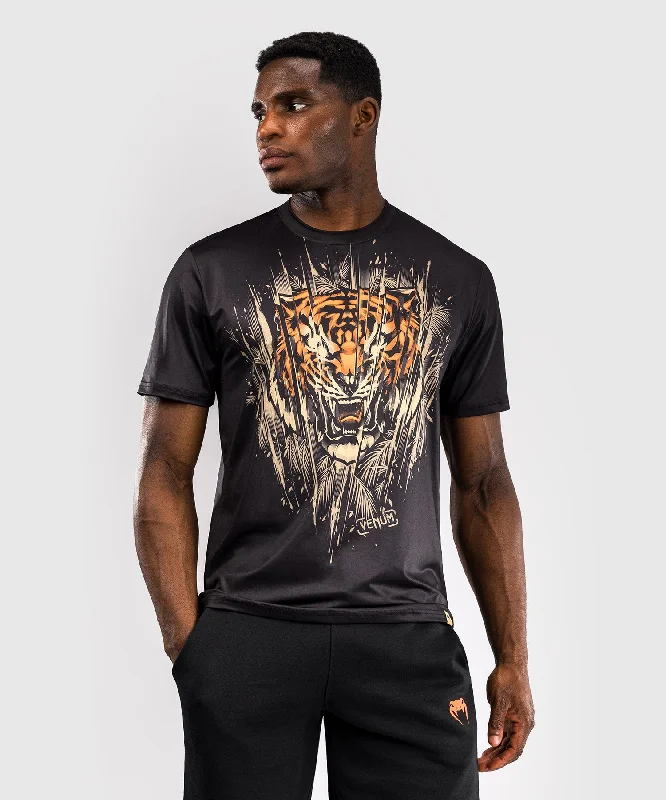 Trendy Comfort Wear Venum Tiger Men's Dry Tech T-Shirt - Black/Neon Orange