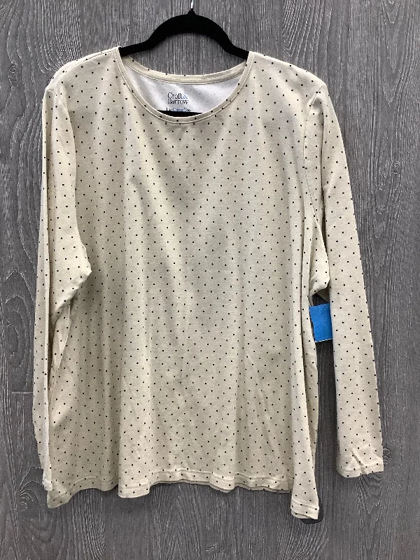 Trendy Looks Top Long Sleeve By Croft And Barrow In Polkadot Pattern, Size: 3x