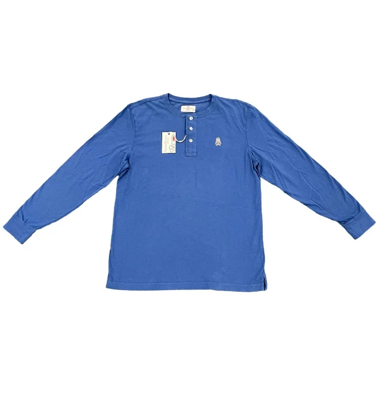 Summer Comfort Men's Garment Dye Long Sleeve Henley Shirt In Frenchie