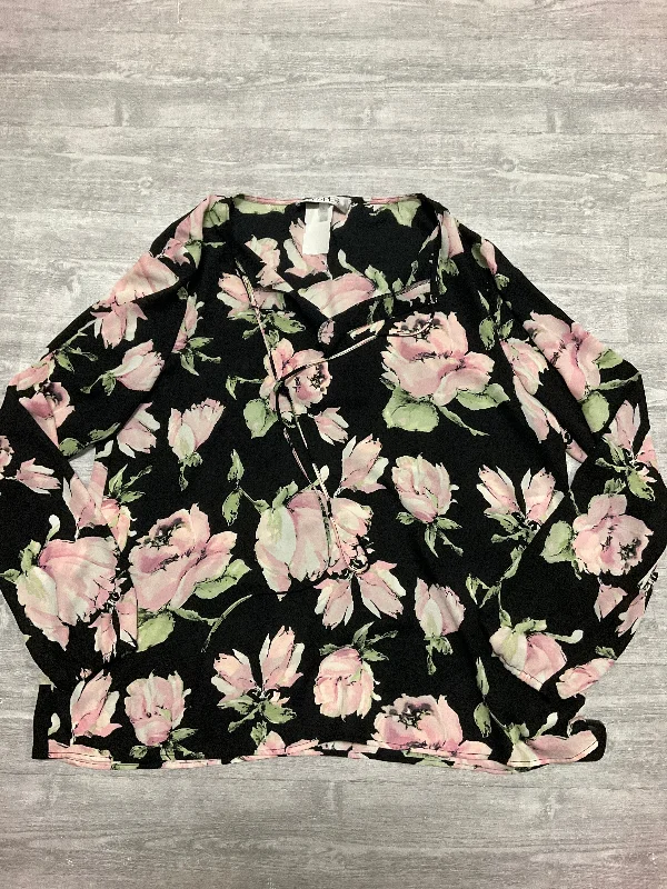 High-quality Styles Top Long Sleeve By Kasper In Floral Print, Size: L