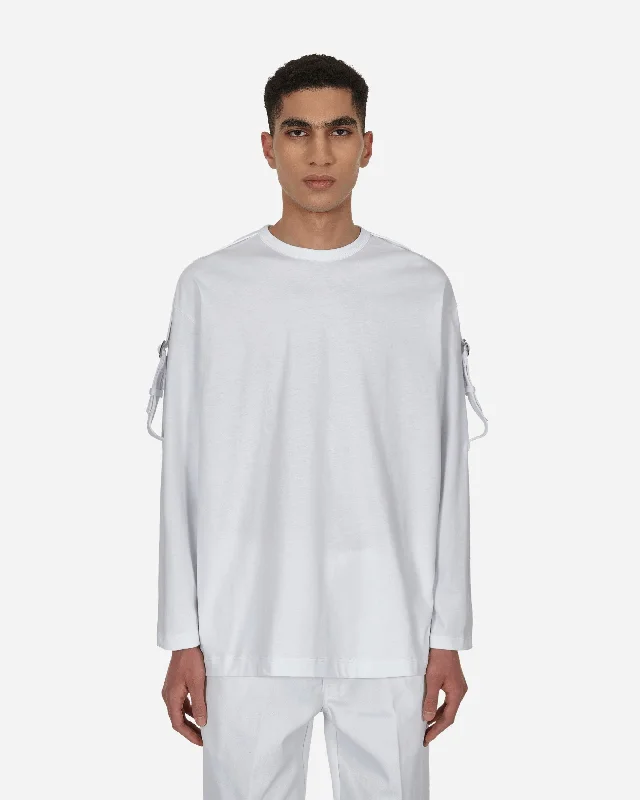 Luxury Classic Buckle Longsleeve T-Shirt White