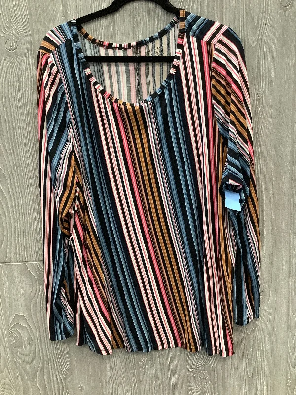 Easygoing Fashion Top Long Sleeve By Lane Bryant In Multi-colored, Size: 3x