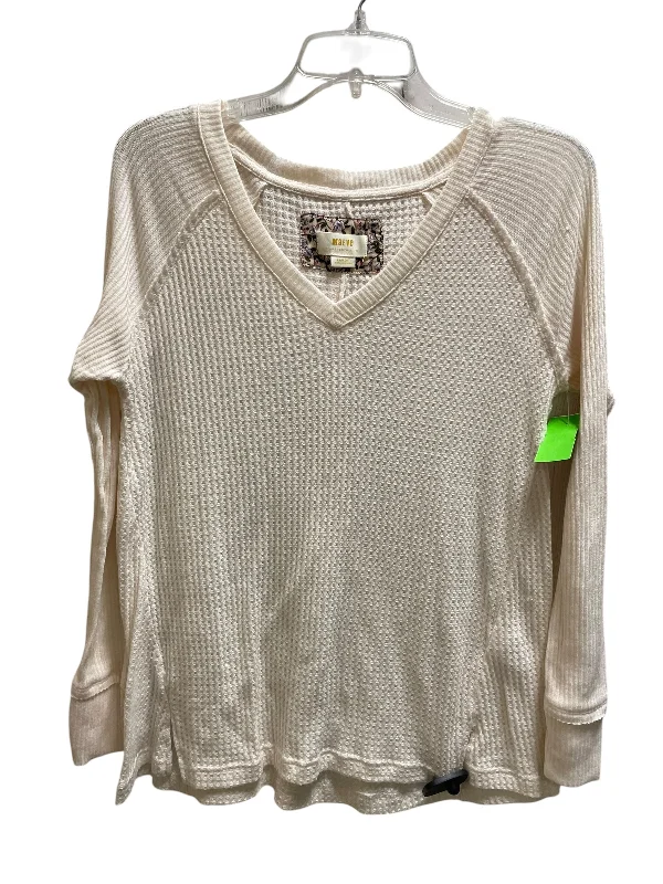 Free And Comfortable Top Long Sleeve By Maeve In Cream, Size: L