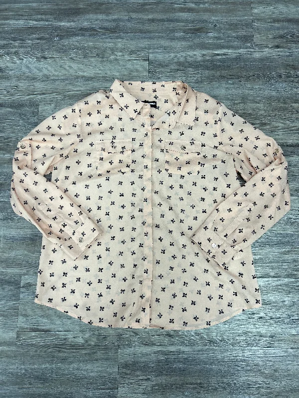 Relaxed Jackets Top Long Sleeve Designer By Karl Lagerfeld In Pink, Size: Xl