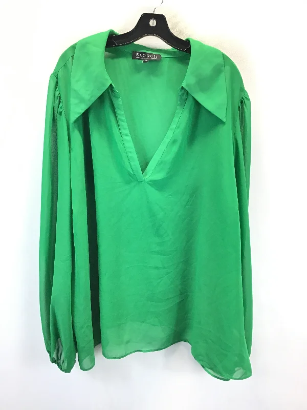 Everyday Outfits Top Long Sleeve By Eloquii In Green, Size: 28