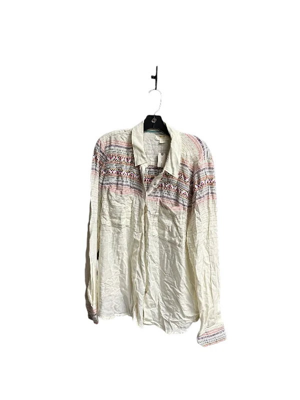 Trendy Items Top Long Sleeve By Maeve In Cream, Size: Xl
