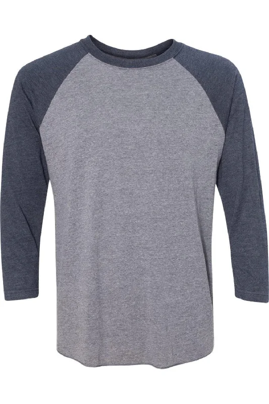 vintage navy sleeves/ premium heather body
