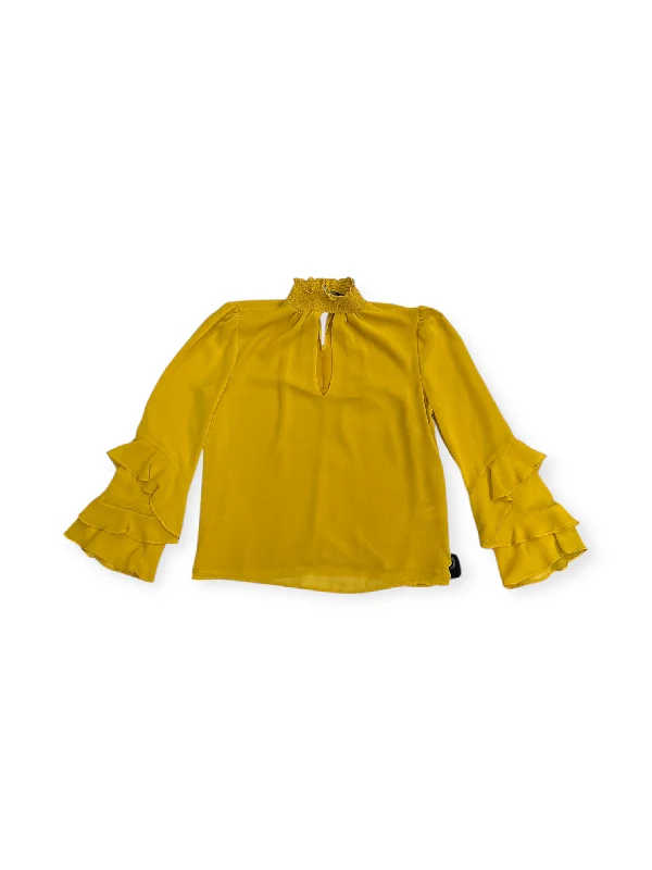College Style Top Long Sleeve By 1.state In Yellow, Size: S