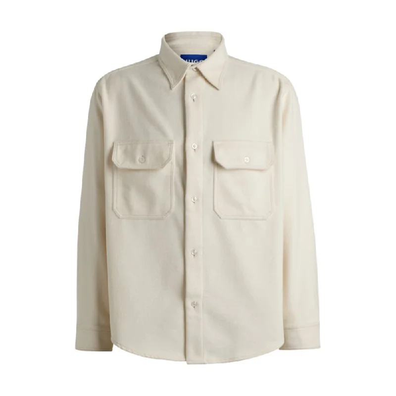 Oversize-fit shirt in brushed flannel