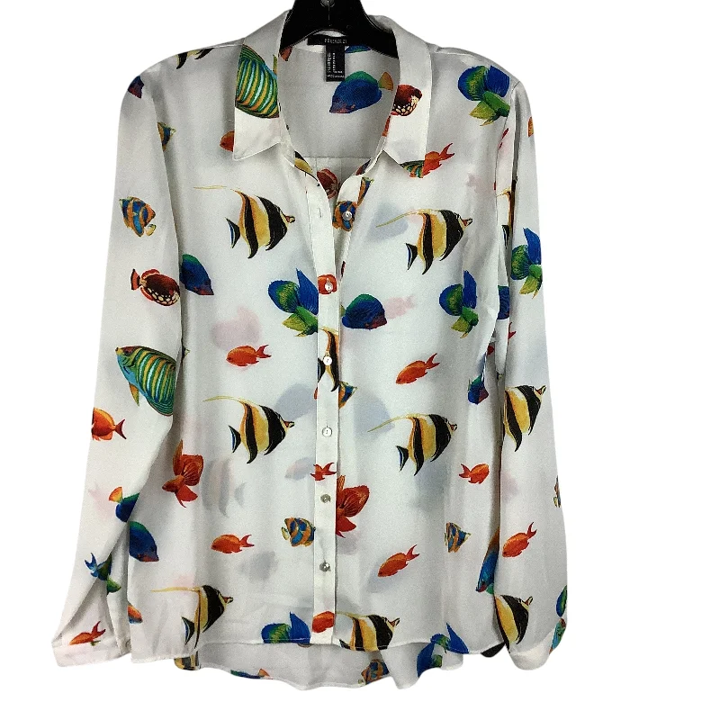 Chic Comfort Top Long Sleeve By Forever 21 In Multi-colored, Size: M