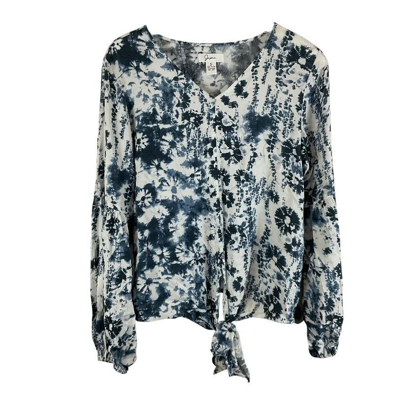 Beautiful Romance Top Long Sleeve By Japna In Blue, Size: S