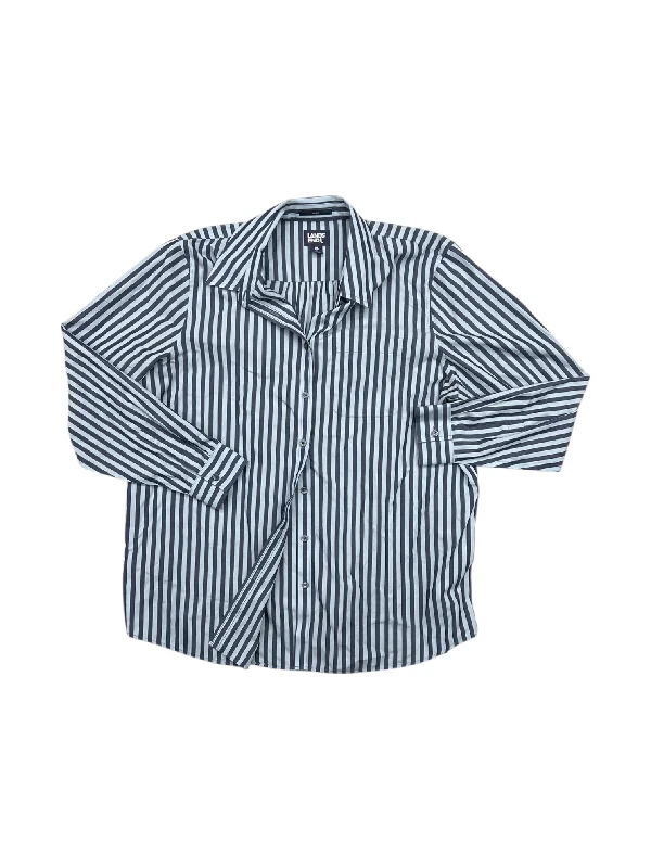 Tropical Style Top Long Sleeve By Lands End In Striped Pattern, Size: 18