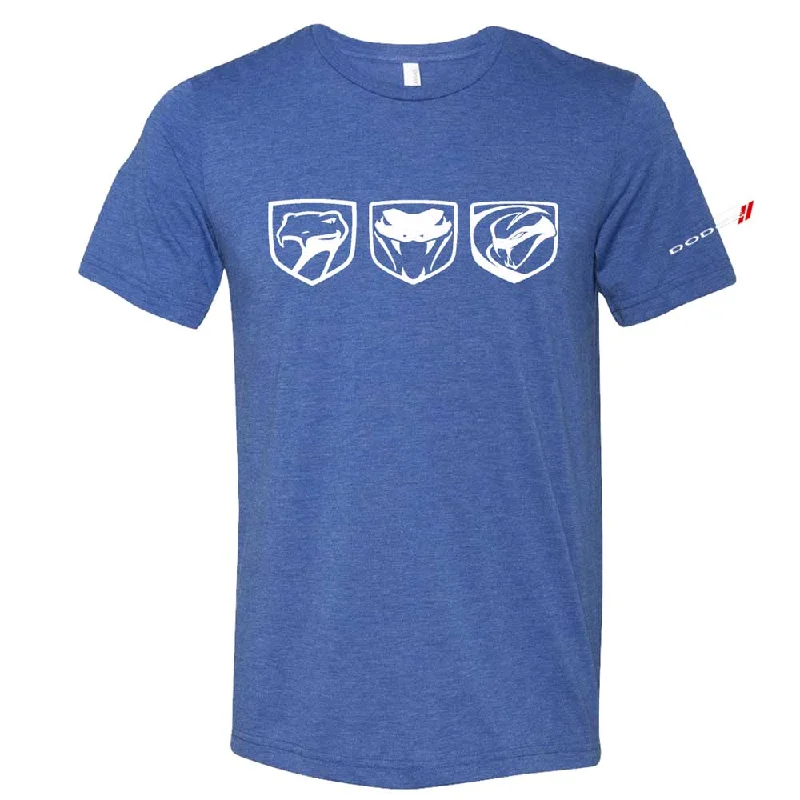 End Of The Year Mens Dodge Viper Tri-Logo T-shirt (Heather Royal)