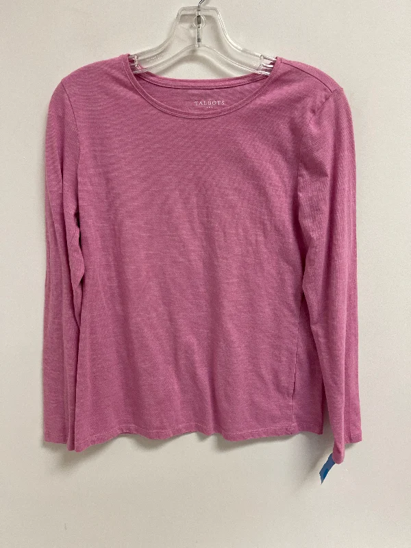 Soft Textures Top Long Sleeve By Talbots In Pink, Size: M