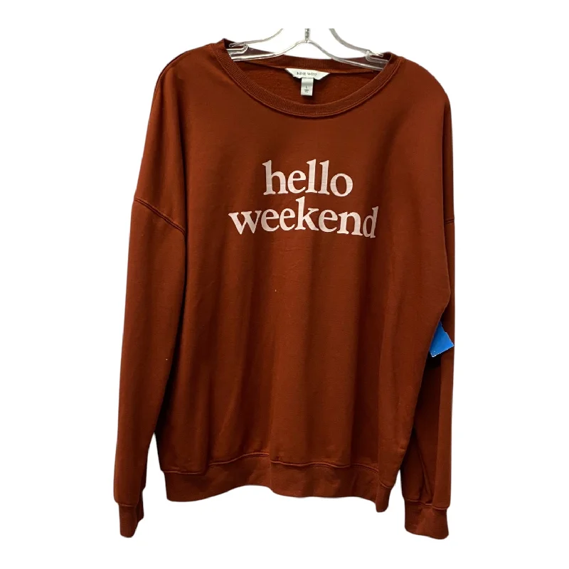 Diamond Series Top Ls By Nine West In Brown, Size:L