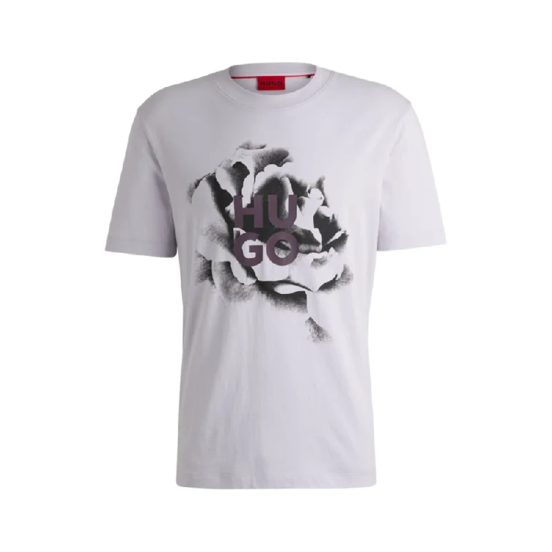Comfortable Sweaters Cotton-jersey T-shirt with artwork and logo