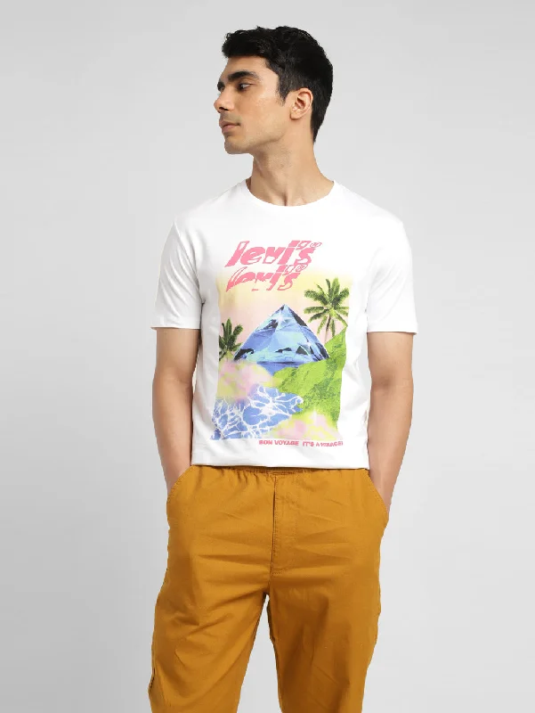 Refreshing Design Men's Graphic Crew Neck T-shirt