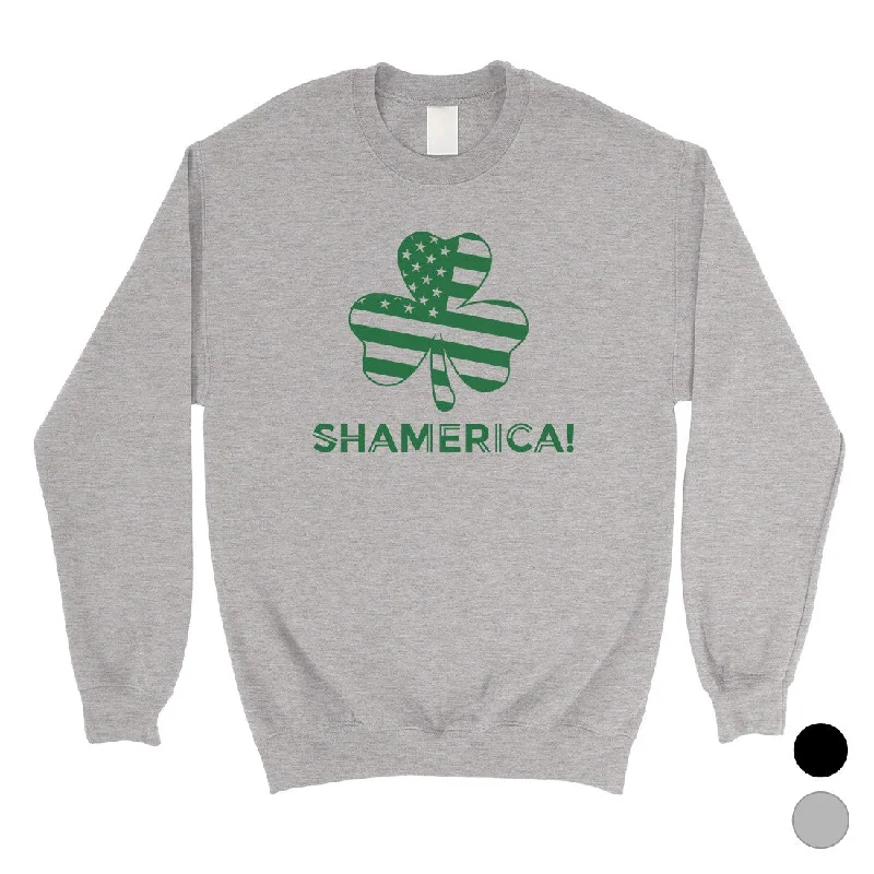 Minimal Classic Shamerica Flag Unisex Saint Patrick's Day Sweatshirt Gag Irish Gift