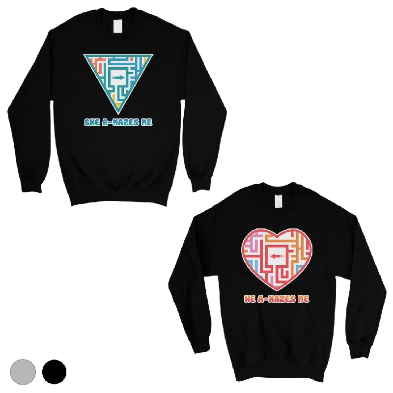 Personal Design A-Mazes Me Matching Sweatshirt Funny Valentine's Day Gift Ideas