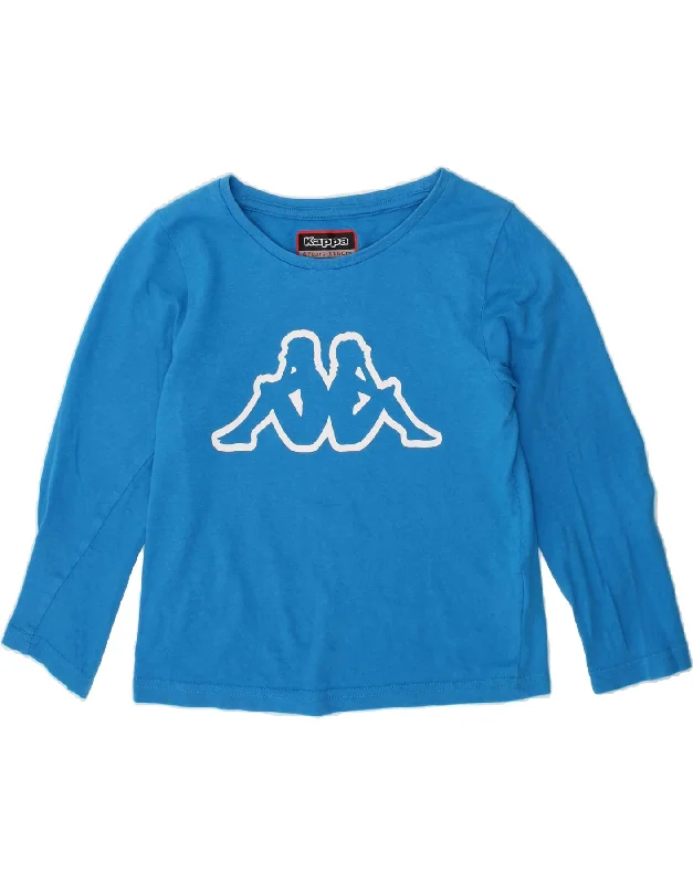 Comfortable down KAPPA Boys Graphic Top Long Sleeve 5-6 Years Blue Cotton