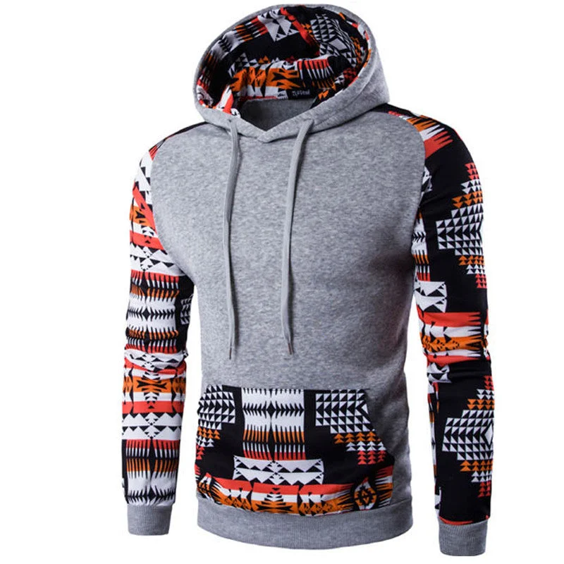 Chic Lounge Hoodies Men Hombre Hip Hop Male Hoodie Digital Printing Sweatshirt Suit Mens Splice Slim Fit Men Hoody XXL QMCG