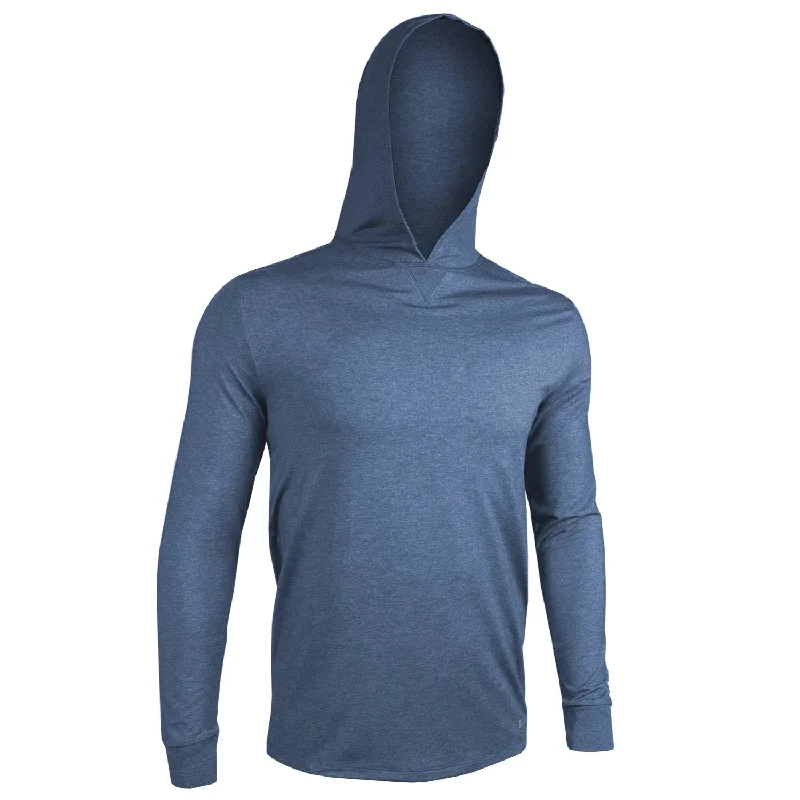 Street Fashion 2UNDR Luxury LS Hooded Tee - HEATHERED INDIGO