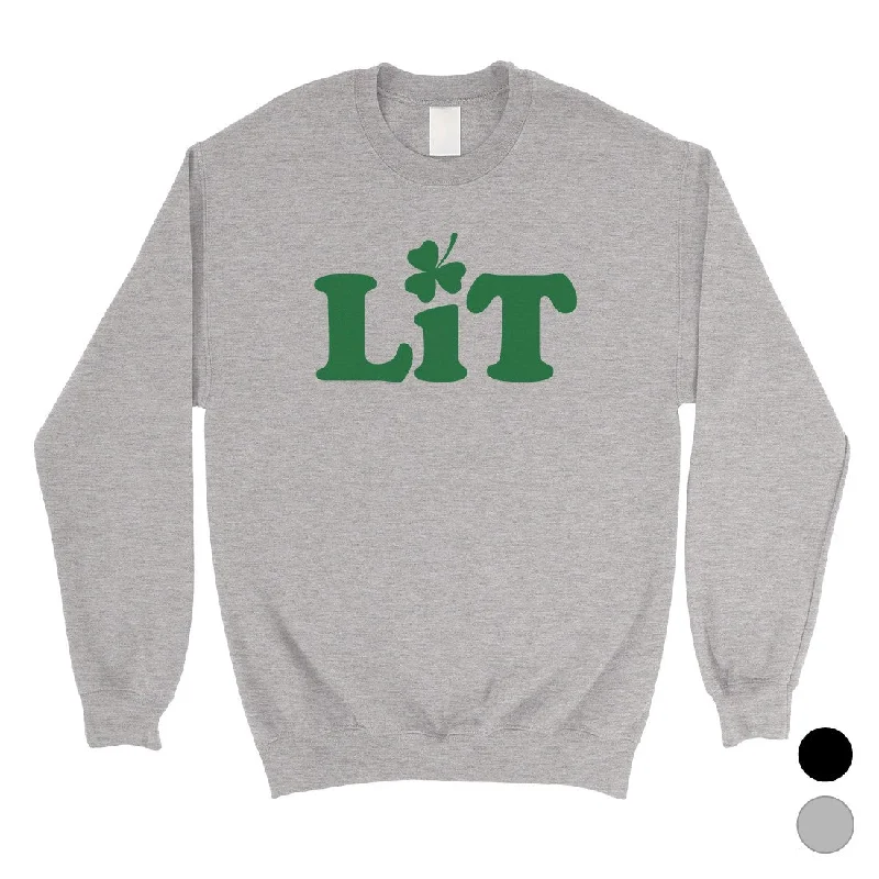Romantic Temperament Lit Shamrock Unisex Saint Patrick's Day Sweatshirt Funny Irish Gift Romantic Temperament Lit Shamrock Unisex Saint Patrick's Day Sweatshirt Funny Irish Gift