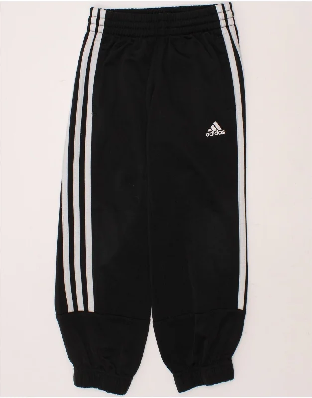 Fashionable And Versatile ADIDAS Boys Tracksuit Trousers Joggers 5-6 Years Black Polyester Fashionable And Versatile ADIDAS Boys Tracksuit Trousers Joggers 5-6 Years Black Polyester