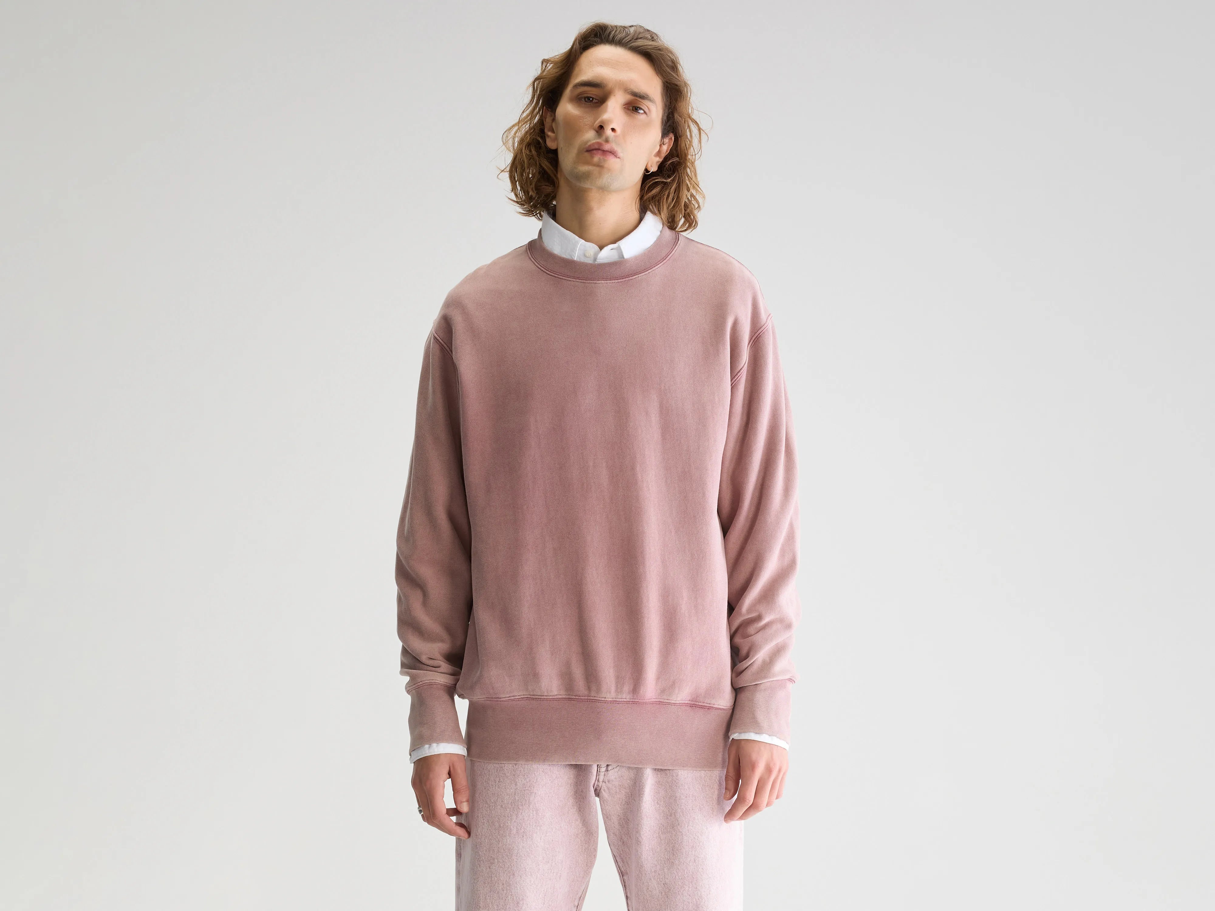 High-end Wear Flake crewneck sweatshirt (251 / M / LYCHEE)