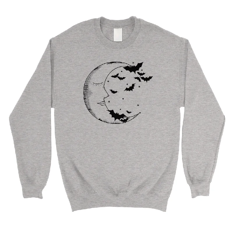 Lazy Style Moon And Bats Unisex Crewneck Sweatshirt