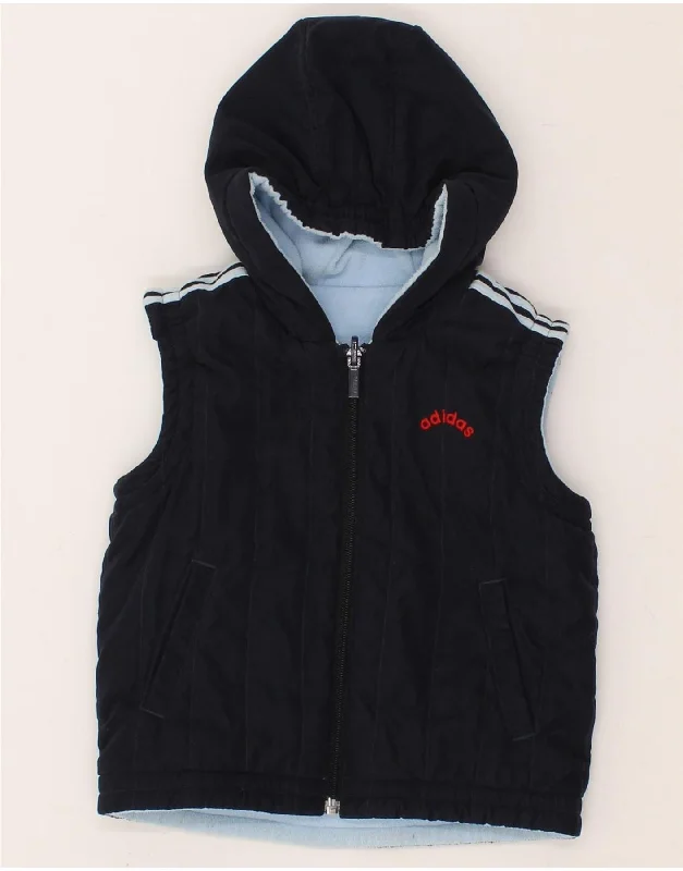 Simple Looks ADIDAS Baby Boys Hooded Reversible Gilet 18-24 Months Navy Blue