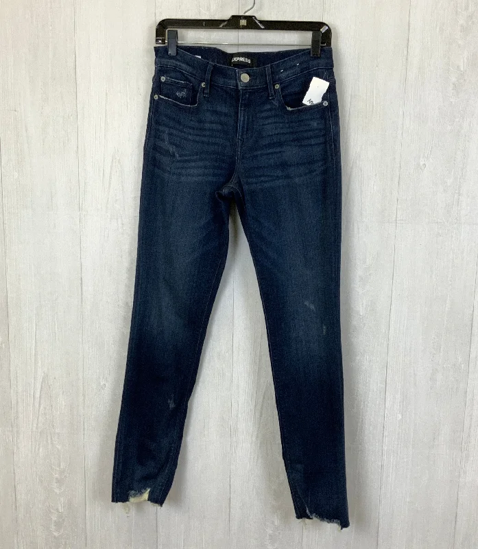 Luxury Temperament Jeans Cropped By Express In Blue Denim, Size: 6