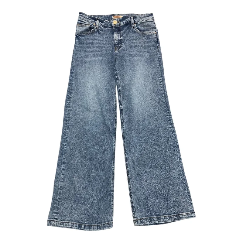 Sporty Comfort Jeans Wide Leg By Kut In Blue Denim, Size:6