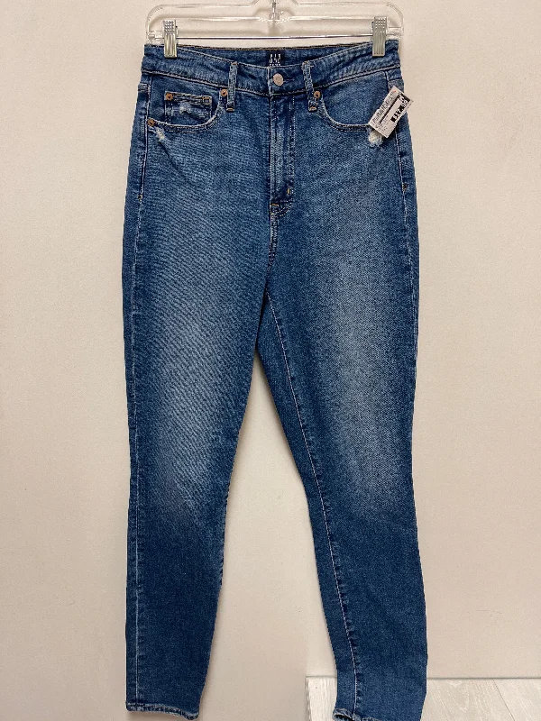 Street Fashion Jeans Skinny By Gap In Blue Denim, Size: 6