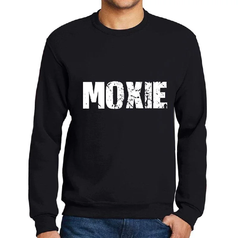 Moisture wicking Men's Printed Graphic Sweatshirt Popular Words MOXIE Deep Black