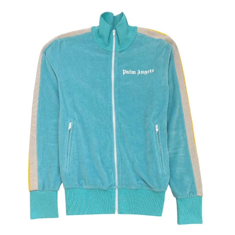 Cozy Lounge Wear Men's Logo Print Track Jacket Blue Size XS