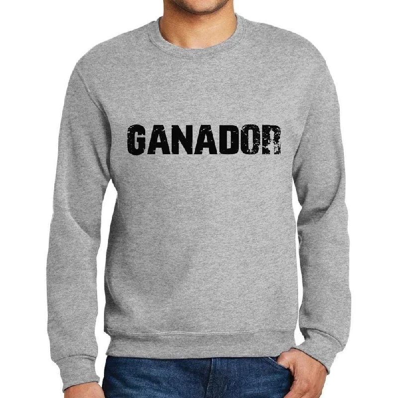 Comfortable Jackets Men's Printed Graphic Sweatshirt Popular Words GANADOR Grey Marl Comfortable Jackets Men's Printed Graphic Sweatshirt Popular Words GANADOR Grey Marl