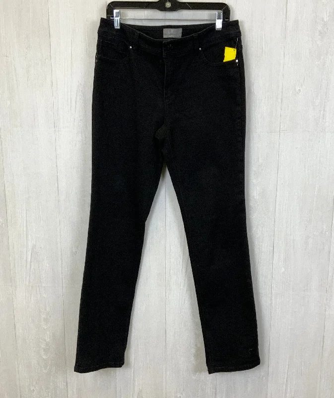 Easy-to-Wear Jeans Straight By Chicos In Black Denim, Size: 8